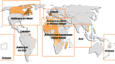 carte du monde francophone